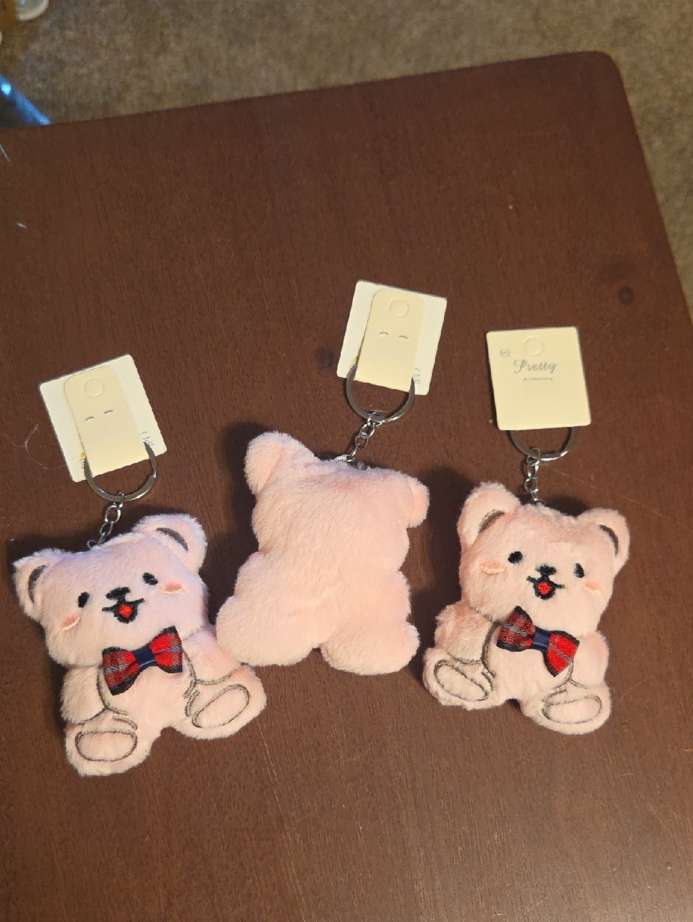 3 Plush Keychains Or Bag Charms